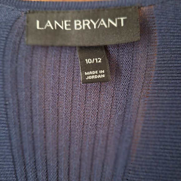 Lane Bryant Long-Sleeve Open-Front Ribbed Longline Cardigan Sweater with ¾ Sleev - Picture 5 of 8